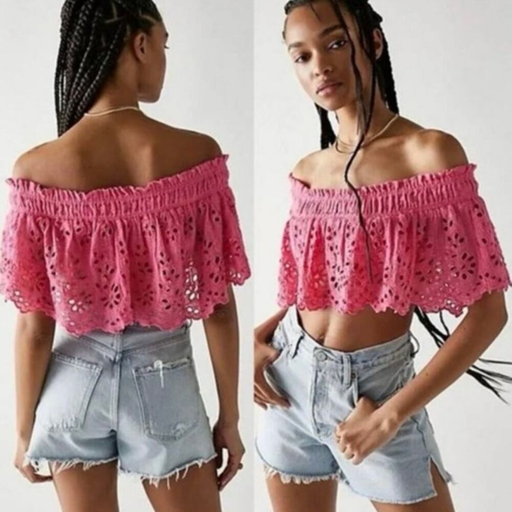 Free People One Perla Crop Top In Pink